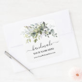 Calligrafie Handgemaakte Waterverf Greenery Vierkante Sticker (Envelop)