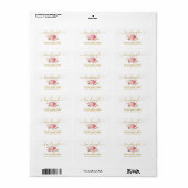 Calligrafie Handgemaakte Waterverf Roze Floral Gol Etiket (Full Sheet)