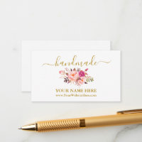 Calligrafie Handgemaakte Waterverf Roze Floral Gol