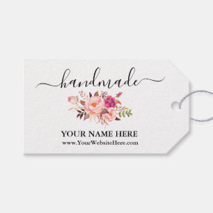 Calligrafie Handgemaakte Waterverf Roze Florence L Cadeaulabel