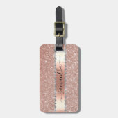 Calligrafie Handgeschreven Diamond Roos Gold Glitt Bagagelabel (Voorkant verticaal)