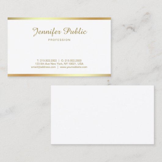 Calligrafie Handgeschreven Gold Script Lettertype  Visitekaartje (Voorkant / Achterkant)