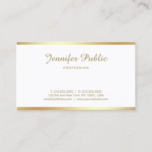 Calligrafie Handgeschreven Gold Script Lettertype  Visitekaartje (Voorkant)