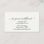 Calligrafie Handgeschreven Modern Minimalistisch Visitekaartje (Achterkant)