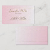 Calligrafie handgeschreven script luxe peulroze visitekaartje (Voorkant / Achterkant)