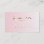 Calligrafie handgeschreven script luxe peulroze visitekaartje (Voorkant)