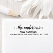 Calligrafie Handgeschreven Verplaatst Nieuw Adres Etiket (Insitu)