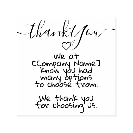 Calligrafie Handschrift Dank je tekstretiket Zelfinktende Stempel (Design)