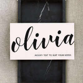 Calligrafie Handtekening plakken Vet Roze Visitekaartje