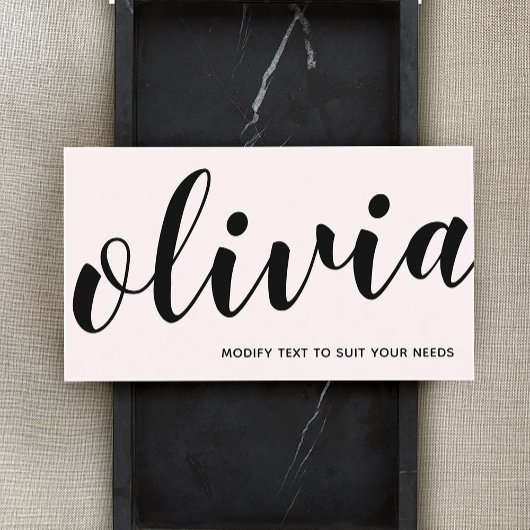 Calligrafie Handtekening plakken Vet Roze Visitekaartje