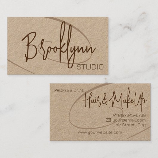 Calligrafie Handtekening Professionele Haarstudio Visitekaartje (Voorkant / Achterkant)
