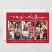Calligrafie Harart. 3 Fotografie Rood kerstfeest Feestdagenkaart (Voorkant)