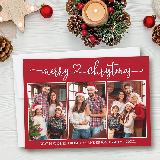 Calligrafie Harart. 3 Fotografie Rood kerstfeest Feestdagenkaart