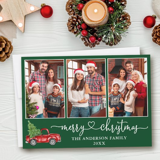 Calligrafie Harart. 3 Fotokerstrood Feestdagenkaart