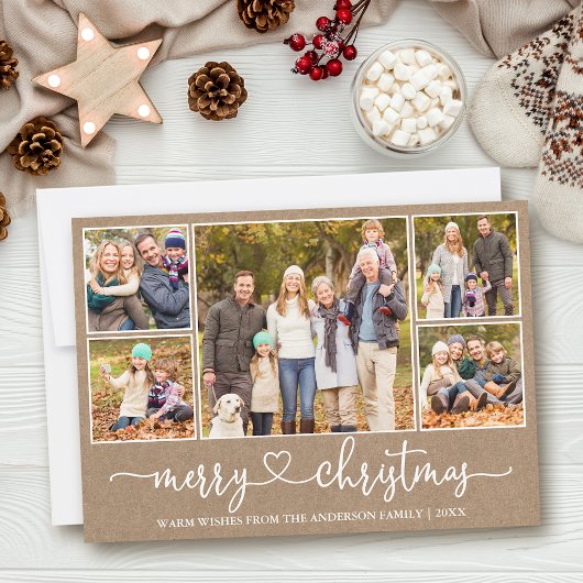 Calligrafie Harart 5 Foto Kraft Merry Kerstmis Feestdagenkaart