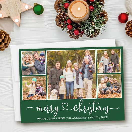 Calligrafie Harart 5 Foto Merry kerst Green Feestdagenkaart