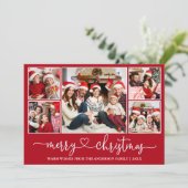 Calligrafie Harart. 5 Foto Merry KerstRed Feestdagenkaart (Staand voorkant)