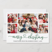 Calligrafie Harart. 5 Fotokerstgroen Feestdagenkaart (Voorkant)