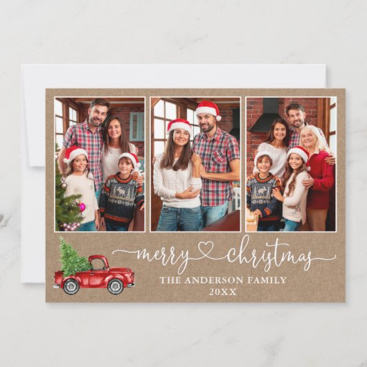 Calligrafie Harart Kraft 3 Feestdagenkaart (Voorkant)