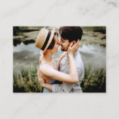 Calligrafie Harde foto Weddenschap Groene QR RSVP Informatiekaartje (Achterkant)