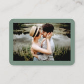 Calligrafie Harde foto Weddenschap Groene RSVP QR Informatiekaartje (Achterkant)