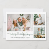 Calligrafie Harde groente kerst 3 Foto Feestdagenkaart (Voorkant)