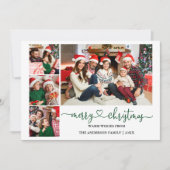 Calligrafie Harde Kerst 4 Foto's Feestdagenkaart (Voorkant)