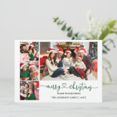 Calligrafie Harde Kerst 4 Foto's Feestdagenkaart (Staand voorkant)