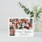 Calligrafie Harde Kerst 4 Fotovakantie Briefkaart (Staand voorkant)