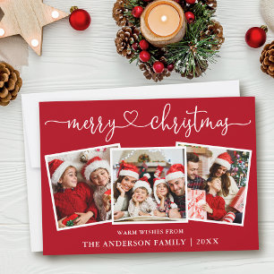 Calligrafie Harde kerst Kerst Rood 3 Foto Feestdagenkaart