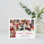 Calligrafie Harde Kerstmis 4 Fotovakantie Briefkaart (Staand voorkant)