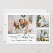 Calligrafie Harde kunst Manuscript Groene Kerstmis Feestdagenkaart (Voorkant)