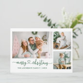 Calligrafie Harde kunst Manuscript Groene Kerstmis Feestdagenkaart (Staand voorkant)