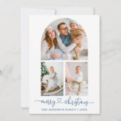 Calligrafie Harde puistje Blauwe Arch Kerstfeest Feestdagenkaart (Voorkant)