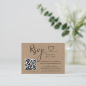 Calligrafie Harde QR Foto Weddenschap Kraft RSVP Informatiekaartje (Staand voorkant)