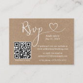 Calligrafie Harde QR Kraft Wedding RSVP Informatiekaartje (Voorkant)
