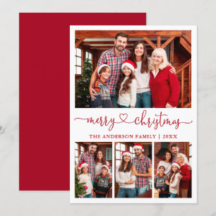 Calligrafie Hardehandschrift Kerstmis 4 Fotorood Feestdagenkaart