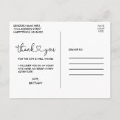 Calligrafie Hart Afstudeer Bedankt Briefkaart (Achterkant)