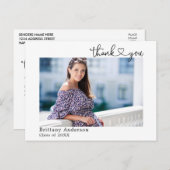 Calligrafie Hart Afstudeerfoto Bedankt Briefkaart (Voorkant / Achterkant)