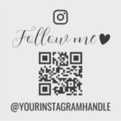 Calligrafie & Hart Volg Mij QR-code voor sociale m Sticker (Voorkant)