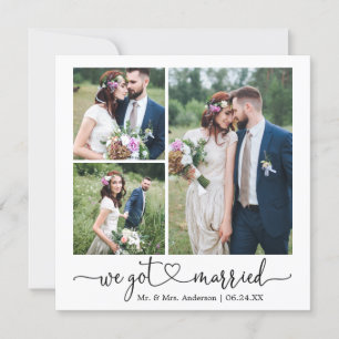 Calligrafie-hart We hebben huwelijk 3 foto Aankondiging