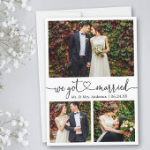 Calligrafie-hart We zijn getrouwd met 3 foto's huw Aankondiging