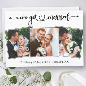 Calligrafie-hart We zijn getrouwd met 3 foto's huw Aankondiging