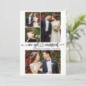 Calligrafie-hart We zijn getrouwd met 4 foto-bruil Aankondiging (Staand voorkant)