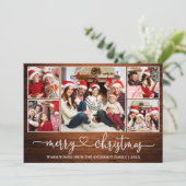 Calligrafie Hart Wood 5 Kerstmis Feestdagenkaart (Staand voorkant)