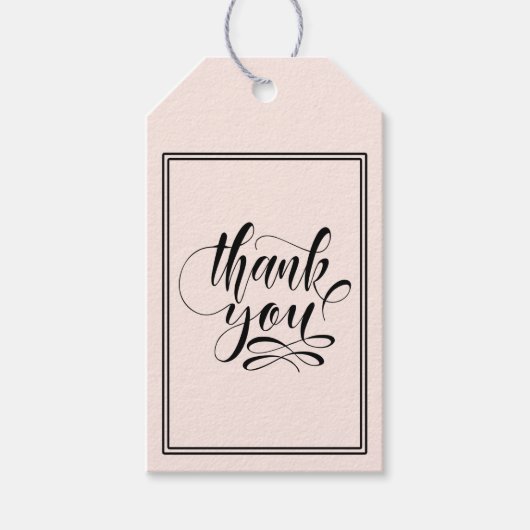 Calligrafie Hartelijk dank in elke kleur Cadeaulabel (Voorkant)