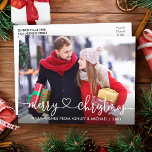 Calligrafie Hartelijk feest kerstfoto's feestdag Briefkaart<br><div class="desc">Modern Calligrafiescript Merry kerstfoto Holiday Briefkaart</div>