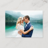 Calligrafie Hartelijk foto Bindje Blue QR RSVP Informatiekaartje (Achterkant)