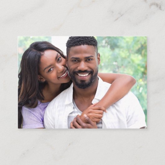 Calligrafie Hartfoto Beriwinkle QR RSVP Informatiekaartje (Achterkant)