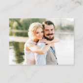 Calligrafie Hartfoto Bindend Dusty Blue QR RSVP Informatiekaartje (Achterkant)